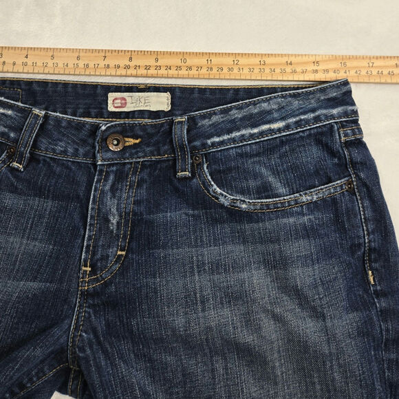 BKE Denim Buckle Star Womens 31 Blue Distressed Low Rise Crop Jeans USA (32x26) - Picture 5 of 10